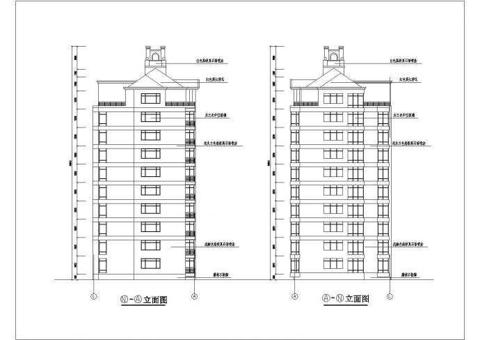 某长39.1米 宽16.2米 9层阁楼住宅2单元每单元2户CAD设计图_图1