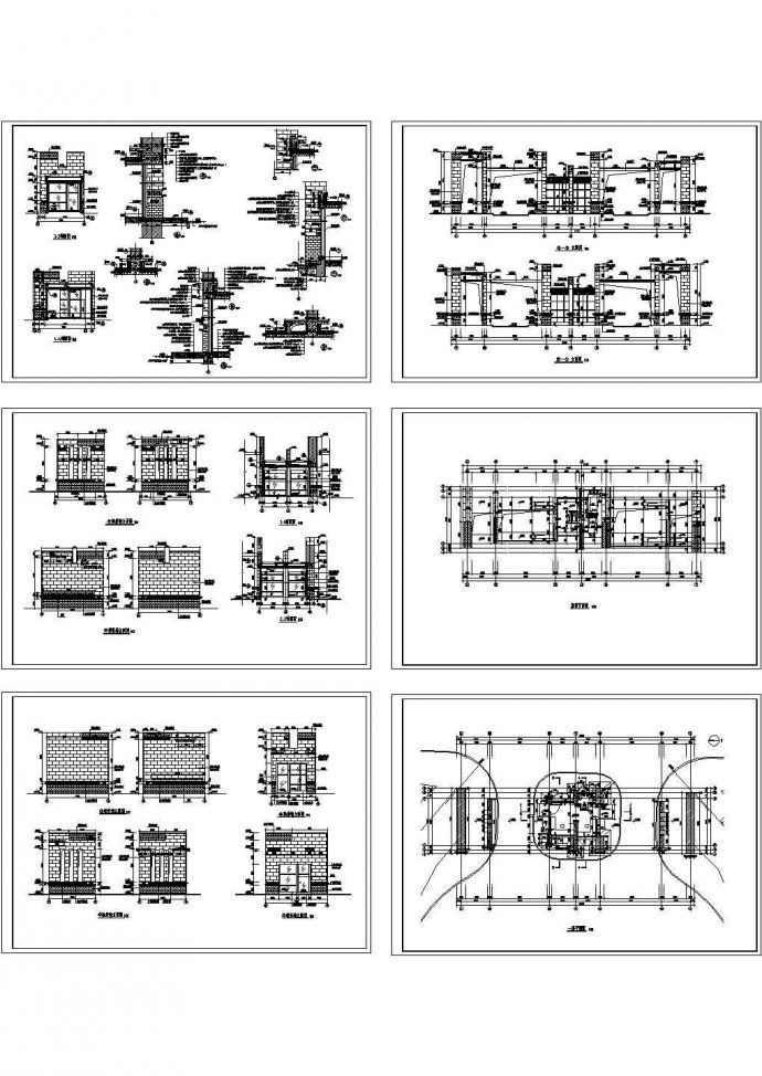 【扬州】某景点大门建筑施工CAD全套图纸_图1