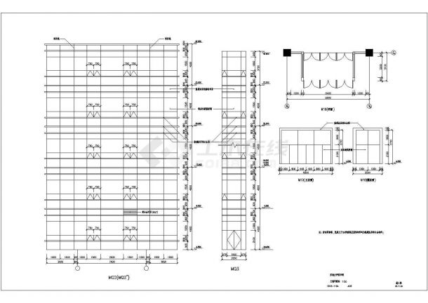 某大学图书馆建筑CAD设计构造节点完整施工图-图二