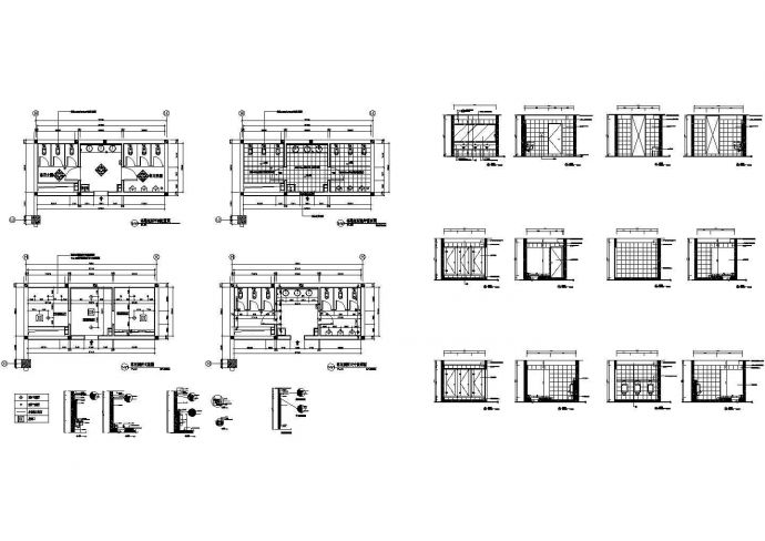 【广州】某大型商场卫生间建筑施工CAD全套图纸_图1