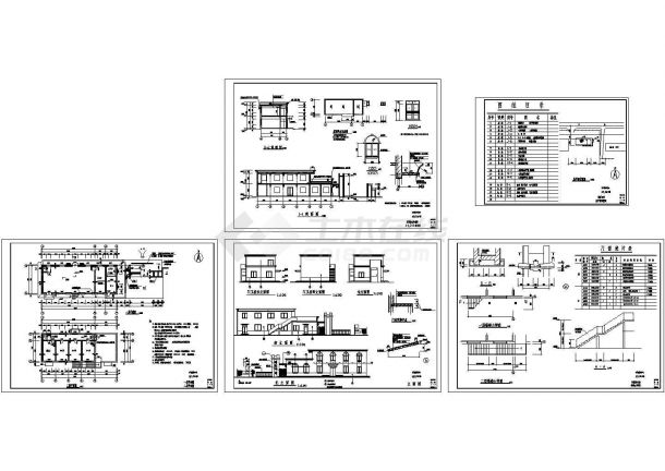 【福建】某培训中心大门建筑设计施工CAD全套图纸-图一
