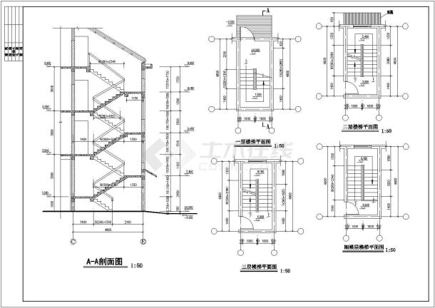某徽派三层民居建筑CAD节点完整设计施工图-图二