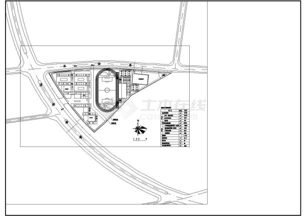 某安徽泉山中学校区CAD设计构造完整平面图-图一