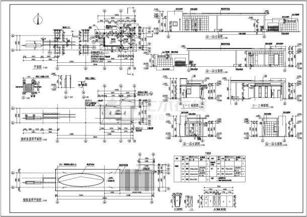 【江西】某工程部大门建筑设计施工CAD全套图纸-图一