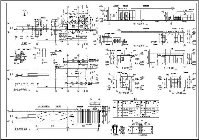 【江西】某工程部大门建筑设计施工CAD全套图纸_图1