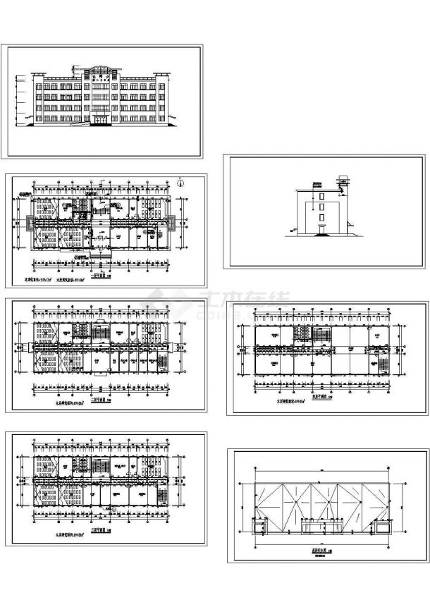 某中学多层框架结构综合楼设计cad全套建施图纸（甲级院设计）-图一