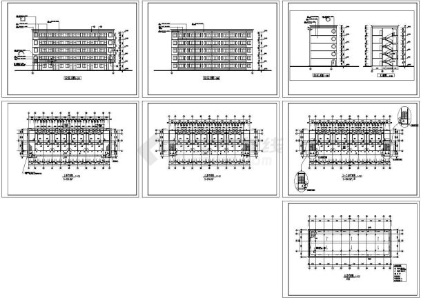 某6层框架结构教职工宿舍楼设计cad全套建筑施工图纸（标注详细）-图二