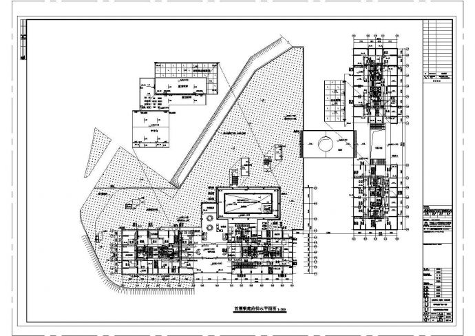 某广场首层给排水CAD大样详细完整平面图_图1