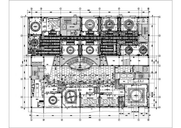某上海著名娱乐中心餐厅CAD施工设计平立剖图纸_图1