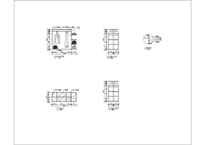 某11套服装店货架CAD详细平立剖构造节点图纸_图1