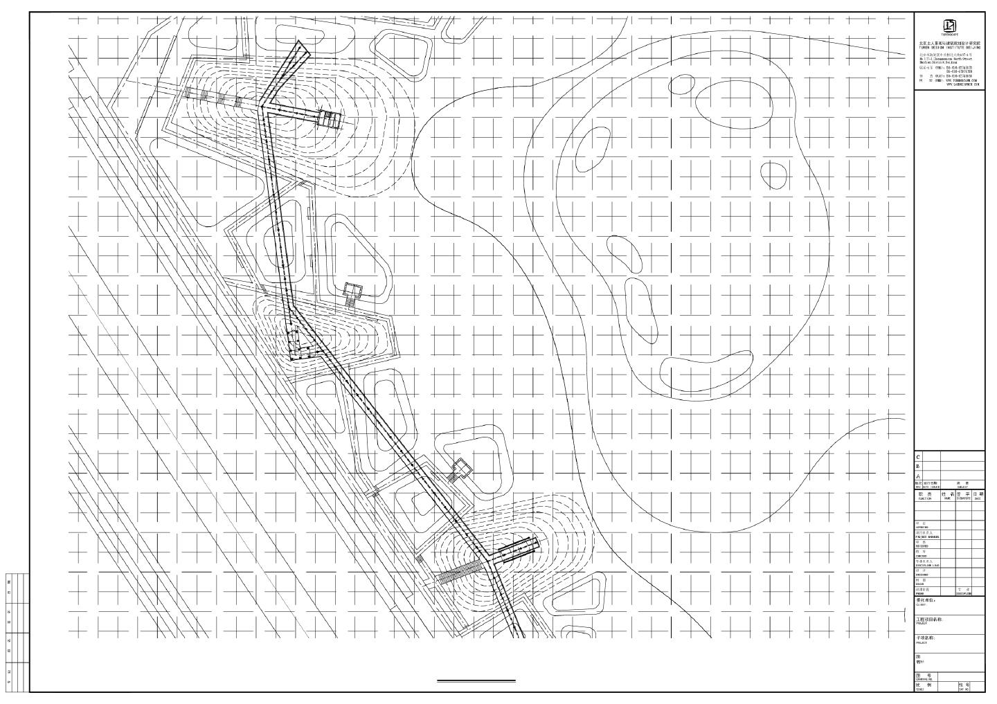 哈尔滨群力施工图-FS03-1～6空中栈桥放线CAD图