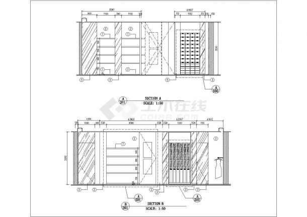 某服装店台北专卖店CAD施工节点详细设计图纸-图二