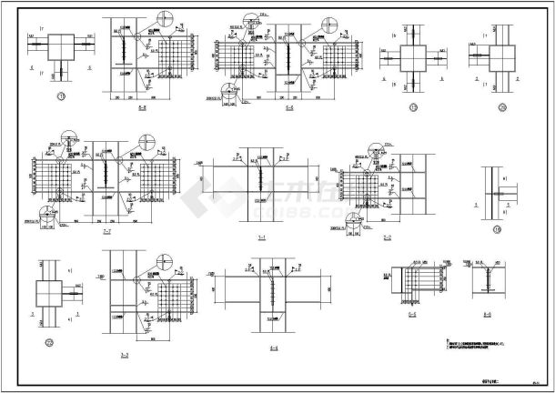 某钢框架楼面节点CAD大样完整构造详图-图二