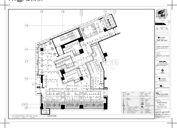 山东淄博喜来登酒店-二层全日餐厅装饰设计CAD图-图一