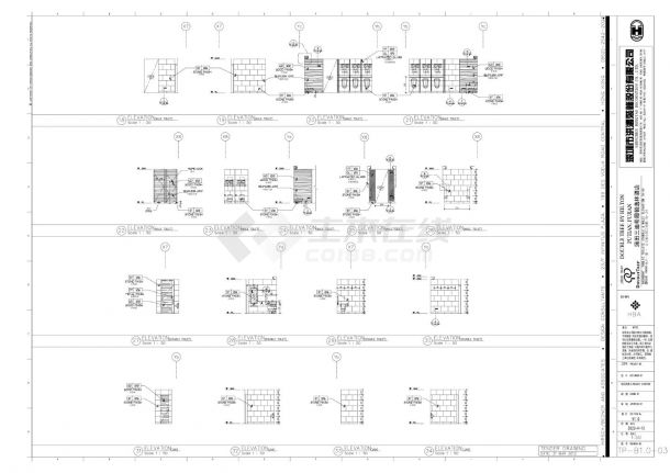 蒲田三迪希爾頓逸林酒店-公共卫生间B1装饰设计施工CAD图-图二