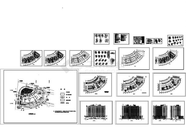 某市区大型商用宾馆管理用房建筑设计施工CAD图纸-图一