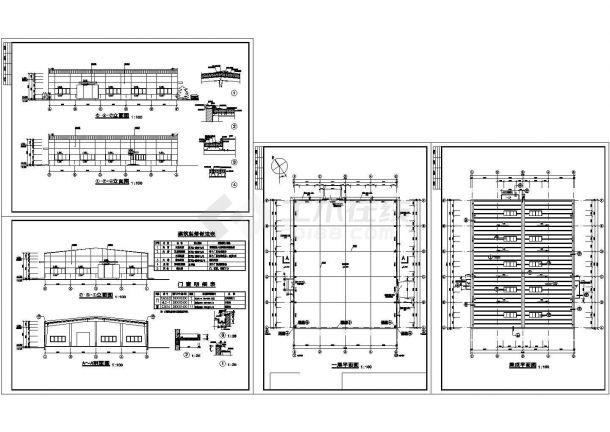 厂房设计_某地区门式刚架小厂房装修设计CAD全套图纸-图一