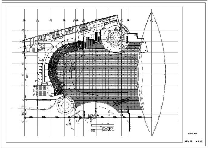 某万象城美食广场施工CAD设计详细平面放大图_图1