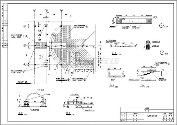 某园林广场CAD大样构造设计施工详图-图一