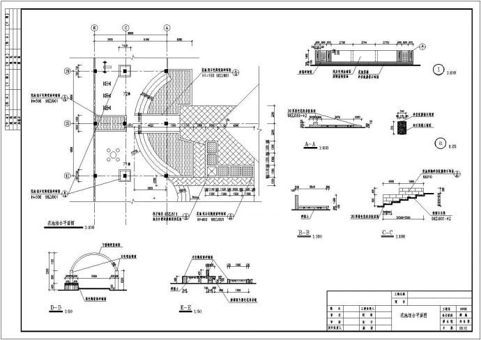 某园林广场CAD大样构造设计施工详图_图1