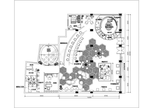 [瑞金]新亚洲别墅群高档售楼处室内装修CAD全套施工图-图一