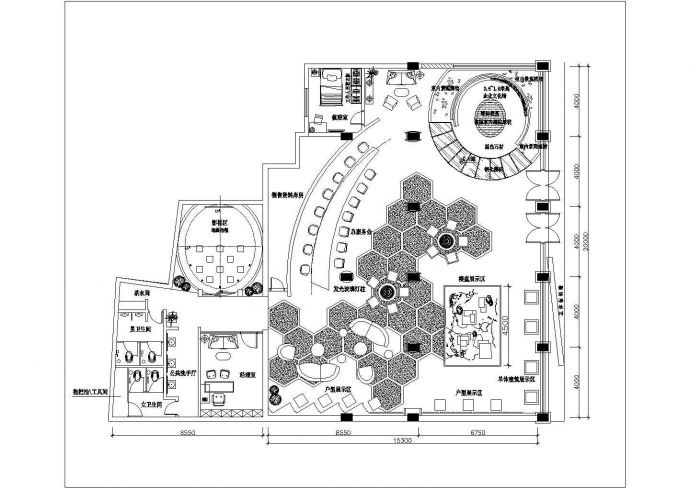 [瑞金]新亚洲别墅群高档售楼处室内装修CAD全套施工图_图1