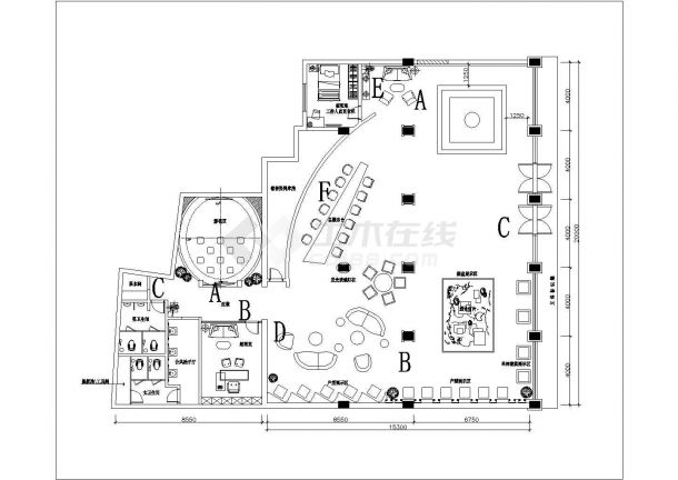 [瑞金]新亚洲别墅群高档售楼处室内装修CAD全套施工图-图二