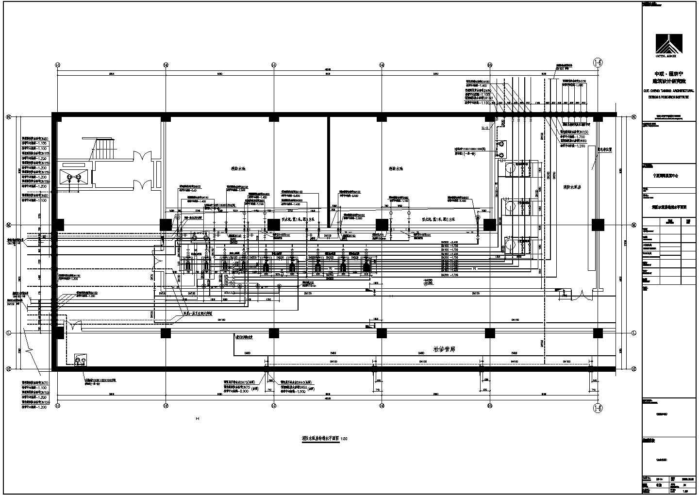 某大型会展中心CAD完整设计给排水系统透视大样图