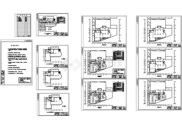 办公楼设计_五层银行办公楼电气施工cad图，共十二张-图一