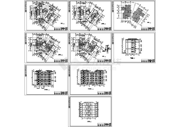 某六层框架结构复式公寓楼建筑设计cad全套施工图（含设计说明）-图一