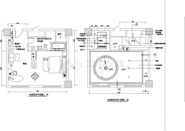 某四星级酒店客房CAD全套构造节点设计立面-图二
