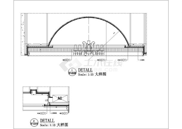 某重庆现代双层火锅酒楼CAD完整节点设计构造施工图-图二
