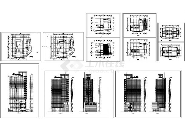 办公楼设计_某地区大型商用星级酒店办公楼建筑设计方案施工CAD图纸-图一