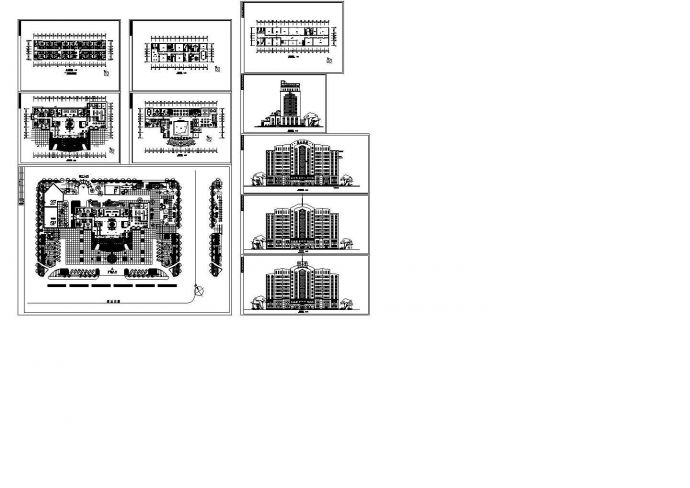 某市区大型商用高档酒店式公寓完整建筑设计施工CAD图纸_图1