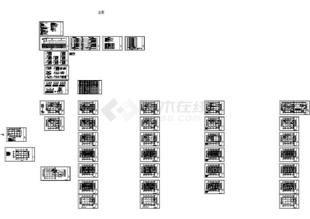 九层宾馆招待所电气施工cad图，共四十一张-图一