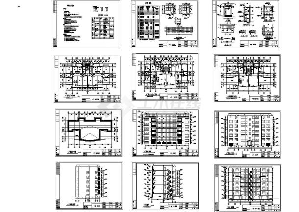 某高档小区多层框架结构住宅楼设计cad全套建施图纸（含设计说明）-图一