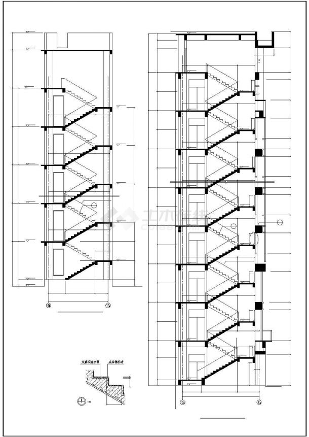 某大学综合楼行政楼CAD完整构造节点图-图二