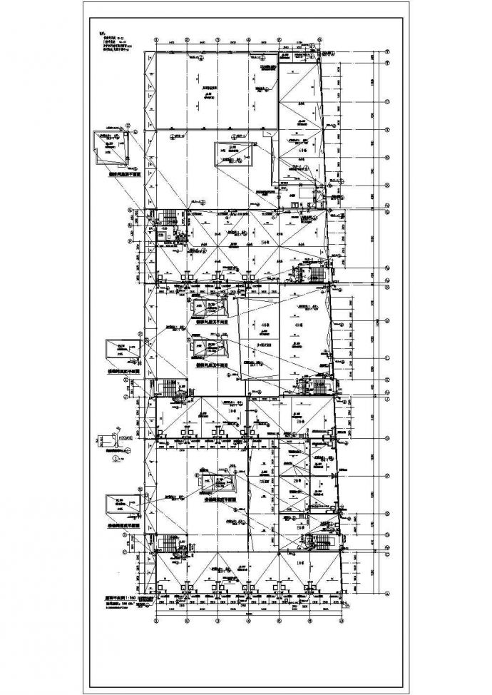 [建施]某中学建筑CAD构造详细施工图屋顶平面图_图1