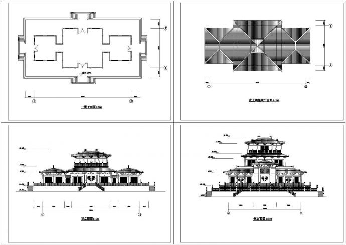 汉代庄王阁设计cad建筑方案图（甲级院设计）_图1
