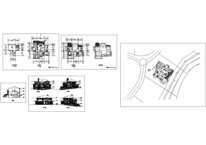 某乡村2层半别墅建筑设计cad全套施工图带高清效果图（甲级院设计）_图1