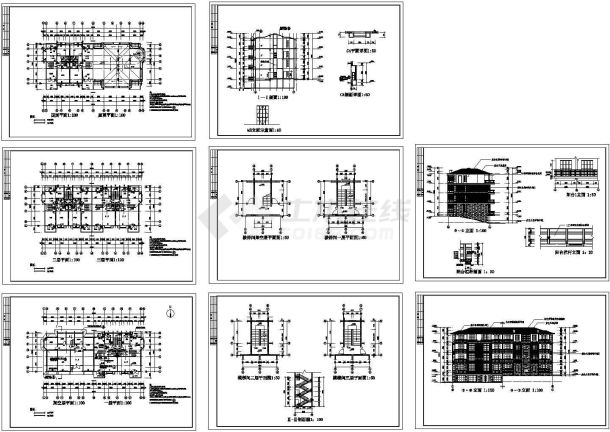江南地区某小型公寓建筑设计施工CAD全套图纸-图一