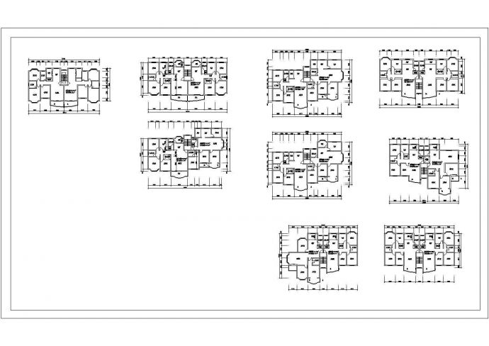 某多种户型平面CAD节点构造设计方案_图1