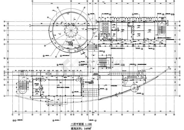 某学校综合楼建筑图CAD完整构造设计平面图-图一