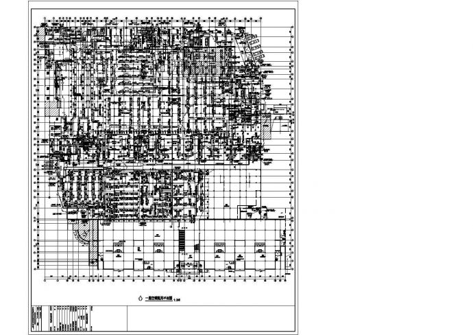 某城市家乐福北环店一层空调CAD通风平面设计方案图（标注详细）_图1