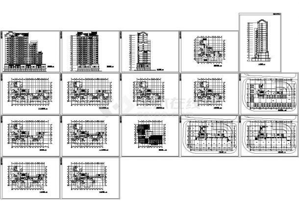 某地区高层商业公寓建筑方案初步设计完整施工CAD图纸-图一