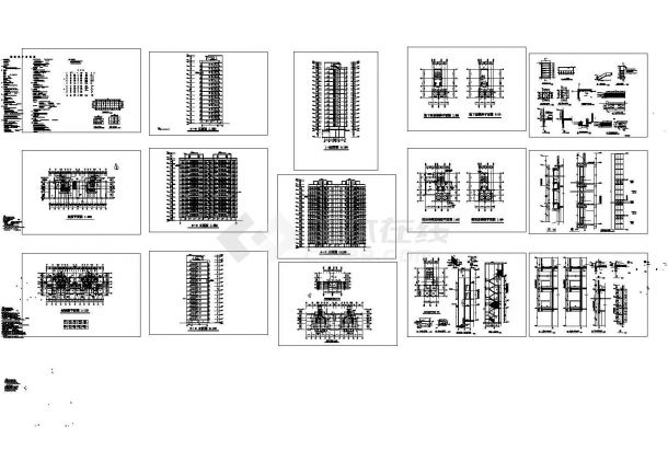某地区高层住宅百合楼建筑完整方案设计施工CAD图纸-图一