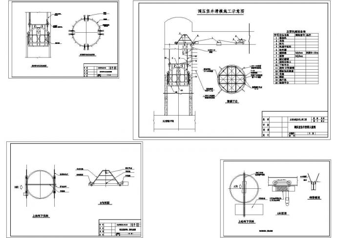 调压室竖井上部滑模CAD全套图纸_图1