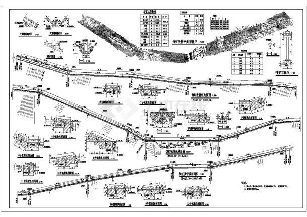 某1200米长倒虹吸管设计图，1张图纸。-图二