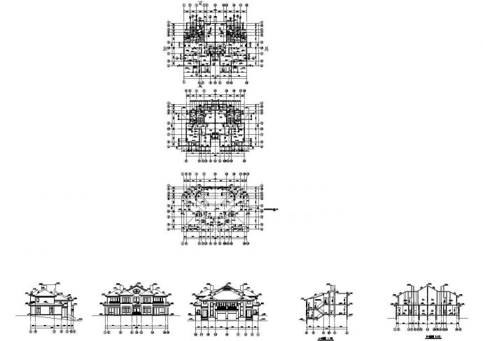 某二层砖混结构森林住宅区别墅设计cad全套建筑施工图（标注详细）_图1