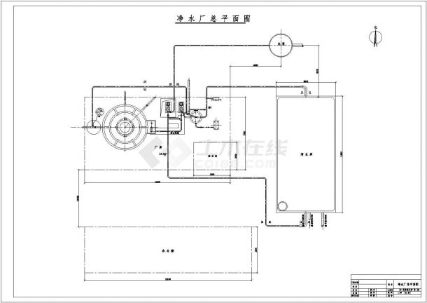 某小型净水厂设计cad总平面施工图及工艺高程图（甲级院设计）-图二
